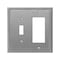 Amerelle Wall Plate, Number of Gangs: 2 gang Die-cast Metal, Brushed Nickel Finish, Gray 77TRBN - alternate 1